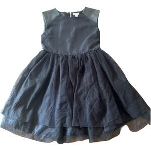 Ruum American‎ Kids Wear Sleeveless Black Fit Flare Dress Faux Leather Size 10